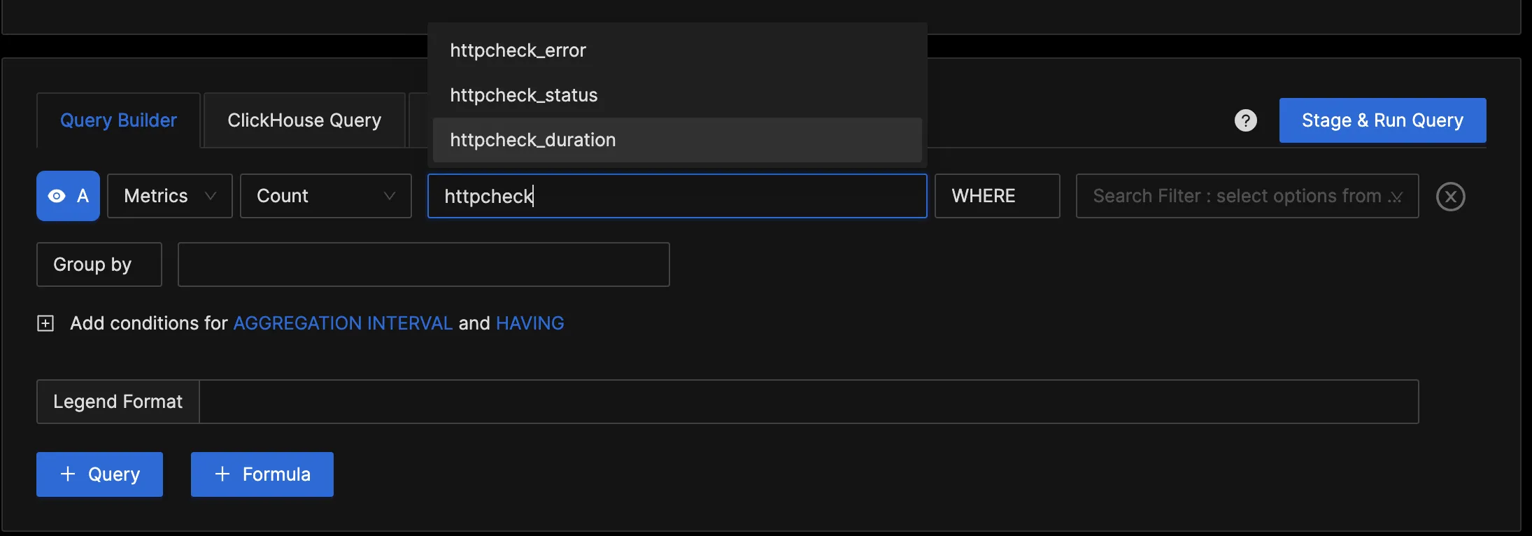 HTTP Receiver Metrics monitored by SigNoz